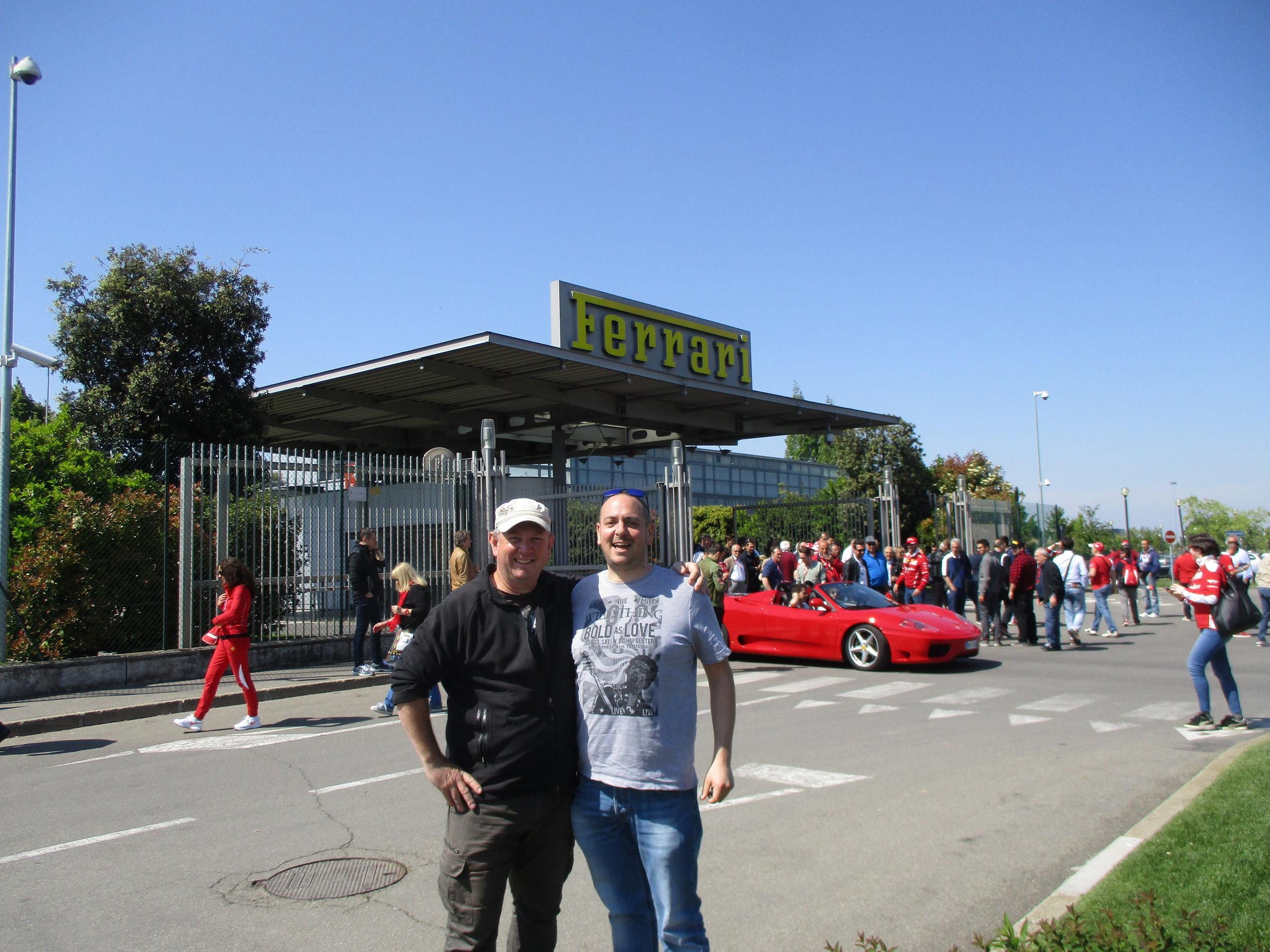 Carlo and I outside Ferrari