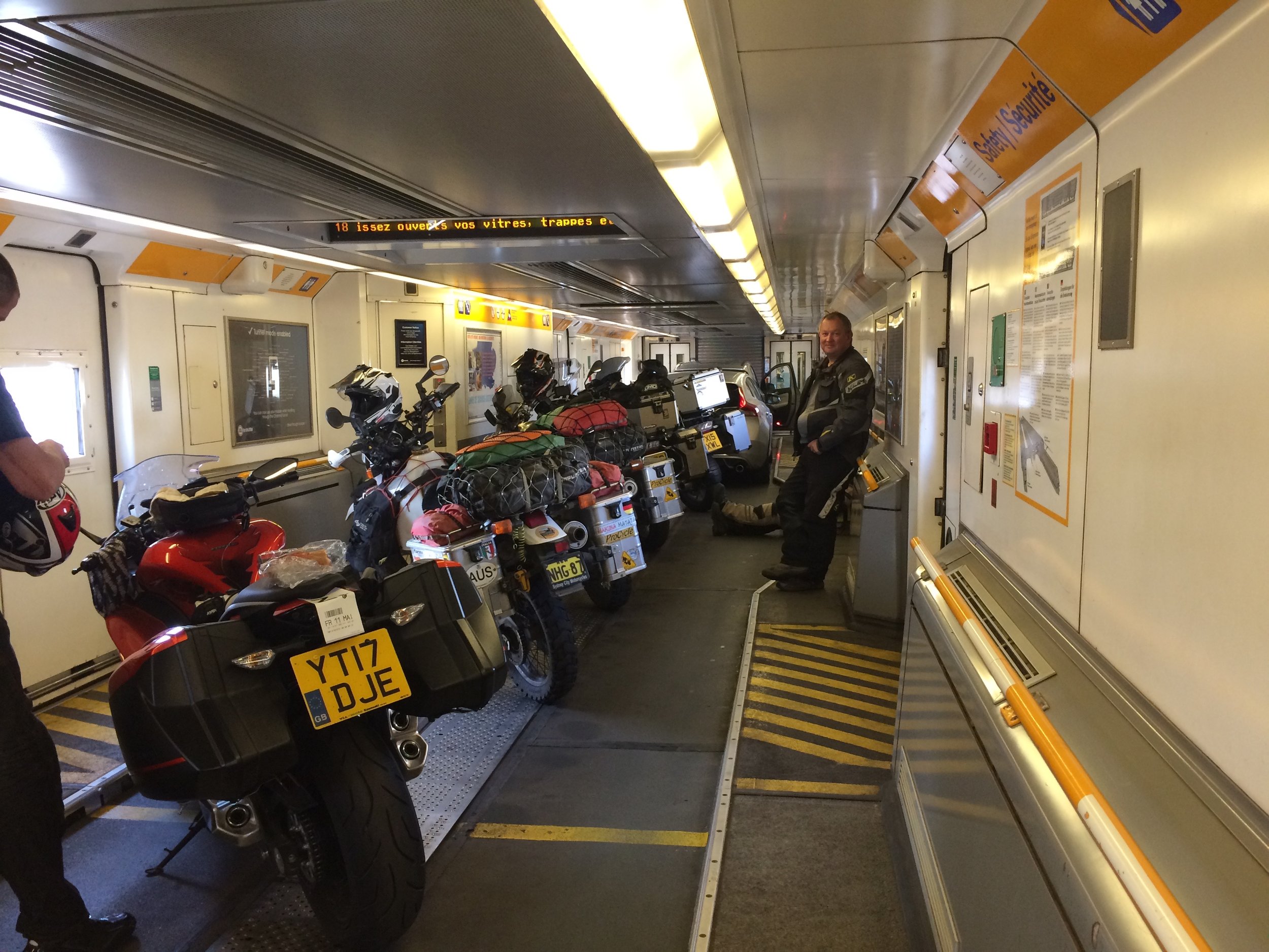 Eurotunnel from Calais to Folkstone.