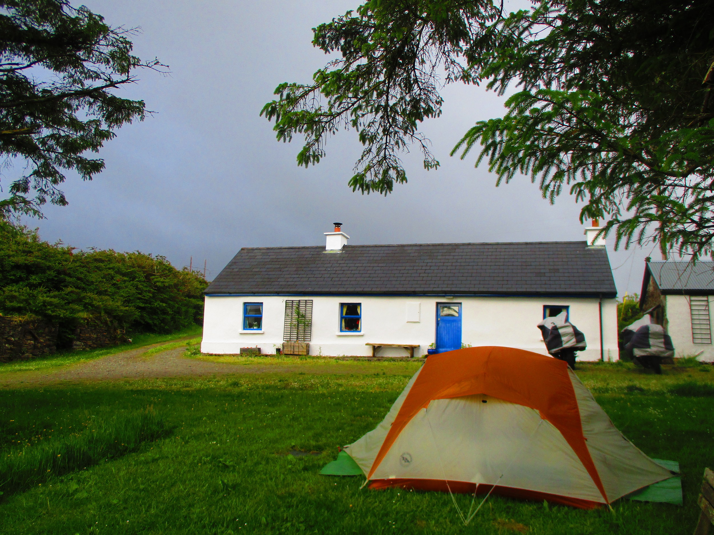 Camping in Peter's back garden . . . 