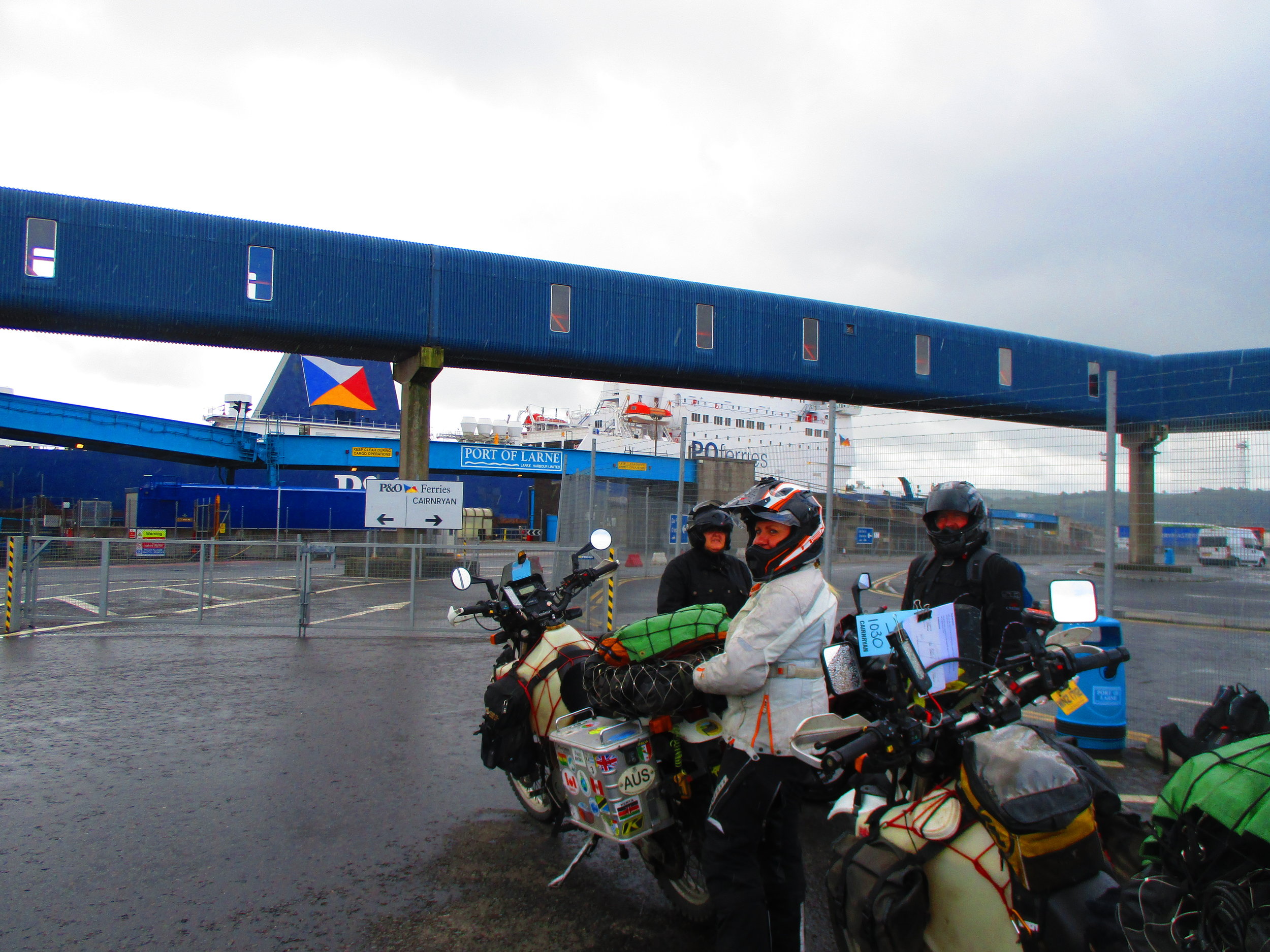 Waiting to board ferry at Larne, Northern Ireland to sail to Cairnryan, Scotland.