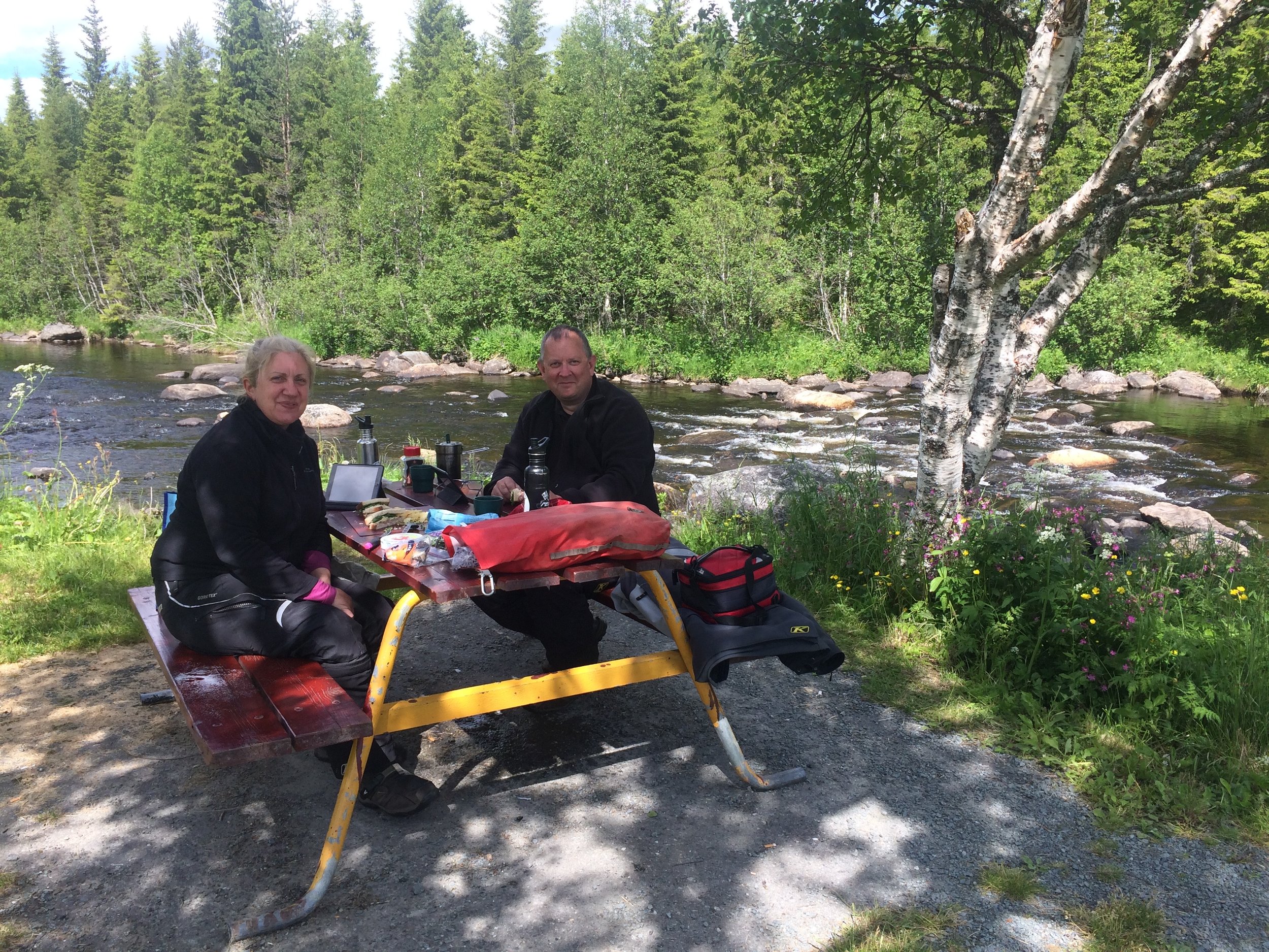 Picnic spot in Norway - just over the border from Sweden on the way to Trondheim
