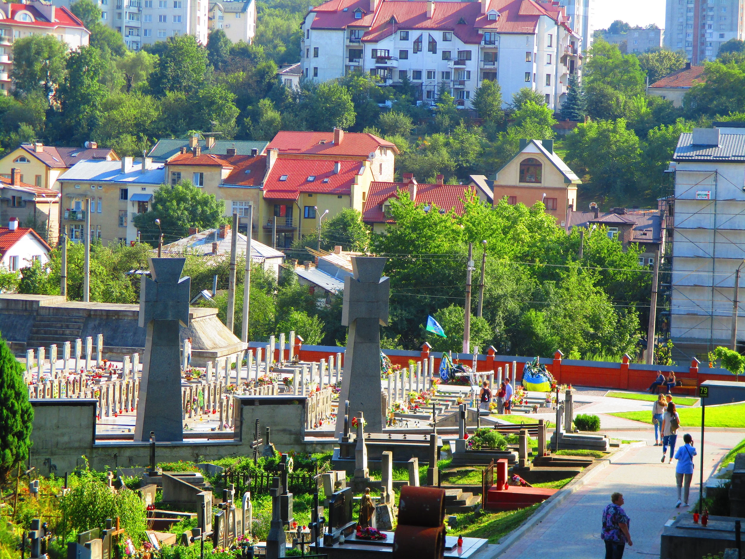 Overlooking one of the three war cemeteries at Lychakiv 