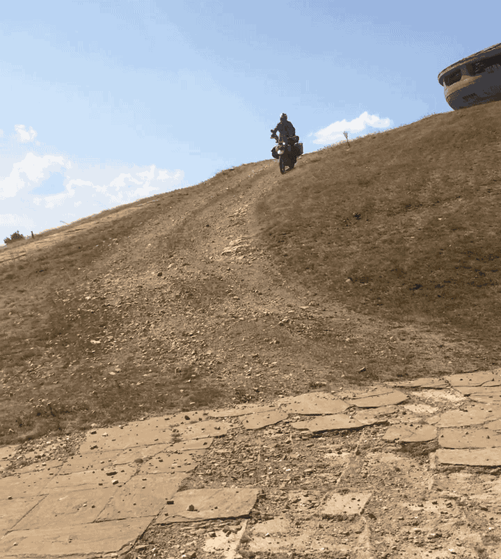 Track down from Buzludzha, rocky up top, not too bad at the bottom