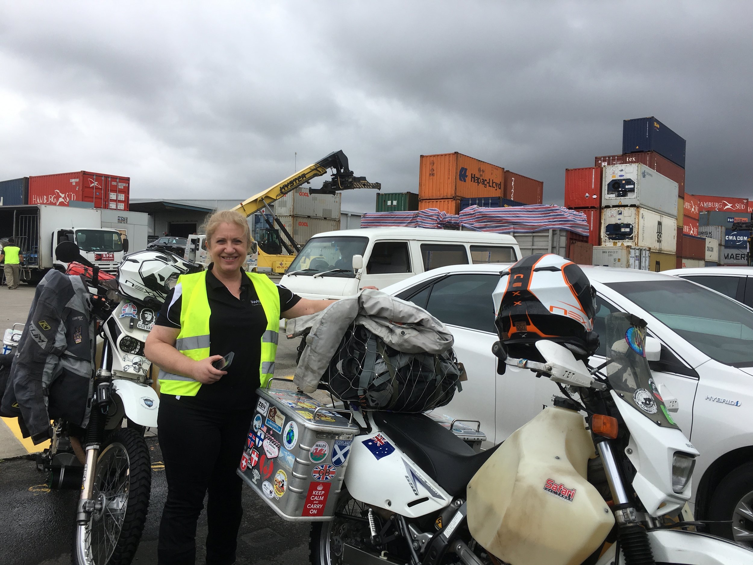 Collecting Wallace and Gromit at Port Botany, Sydney.