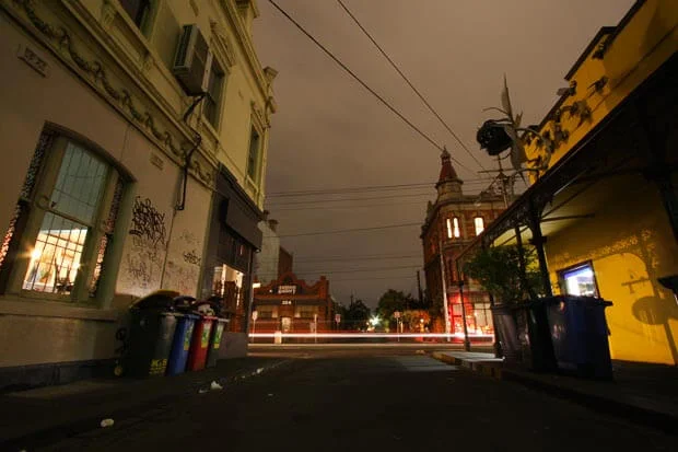 Slow Motion Photograph Of Car Lights On Brunswick Street Fitzroy At Night