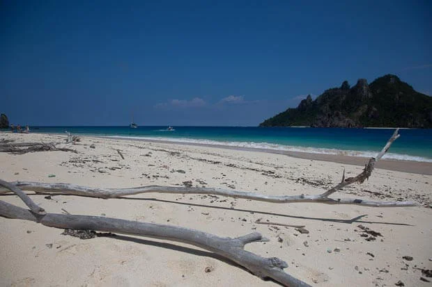 Drift Wood Lies On The Deserted Beach Of Monuriki Island Fiji: Location of Castaway Film