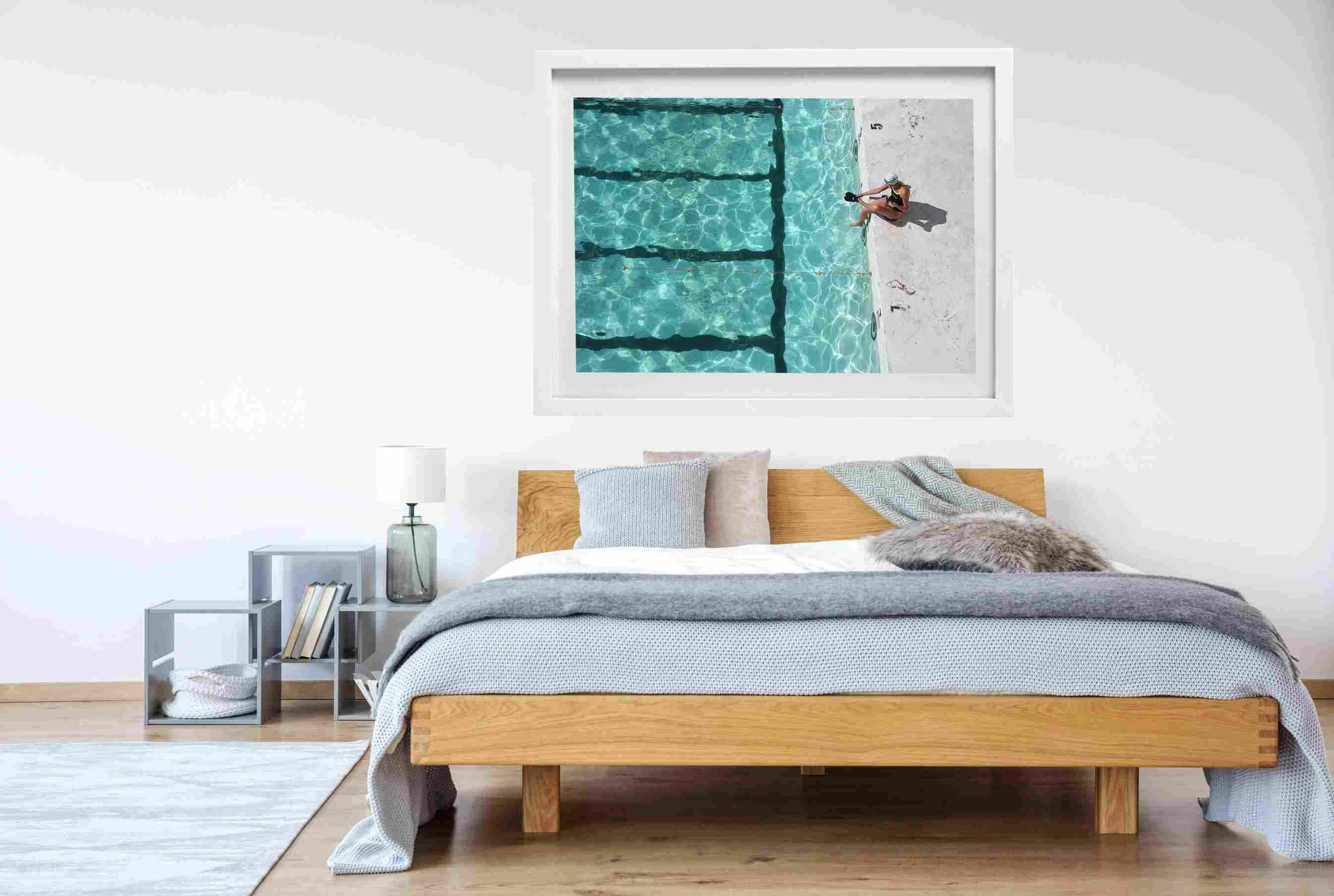 Swimmer At Icebergs Swimming Pool at Bondi Beach Photo In White Frame 150cm x 100cm