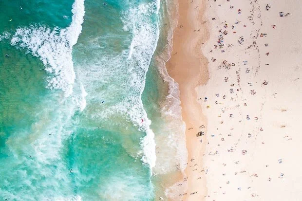 Stunning Drone Print Of Bondi Beach In Summer Above Aqua Coloured Water