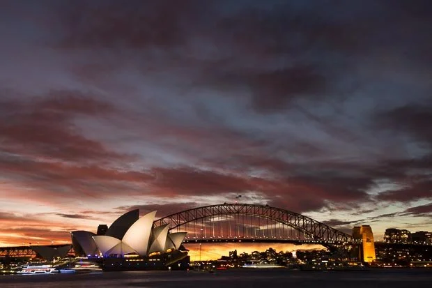 Incredible Landscape Print of Sydney Harbour and The Opera House at Sunset 