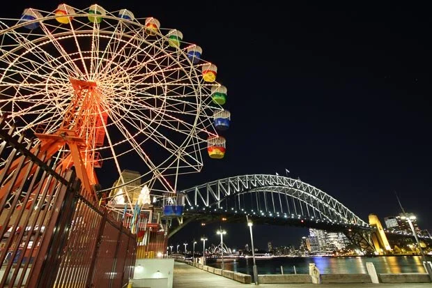 Beautiful Night Photography: Sydney Luna Park Ferris Wheel Lit Up At Night
