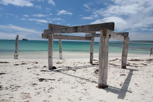 Beautiful Summer Day At The Remnants Of The Hamelin Bay Jetty in Western Australia 