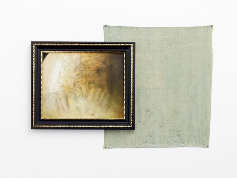 Mind Map , 2015 Silk, Oil on canvas, 103 x 68 cm, two parts