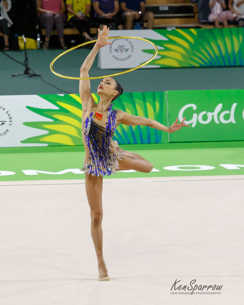  Commonwealth Games 2018, Gold Coast, QLD.  Rhythmic Gymnastics. Anna-Marie ONDAATJE, Sri Lanka 