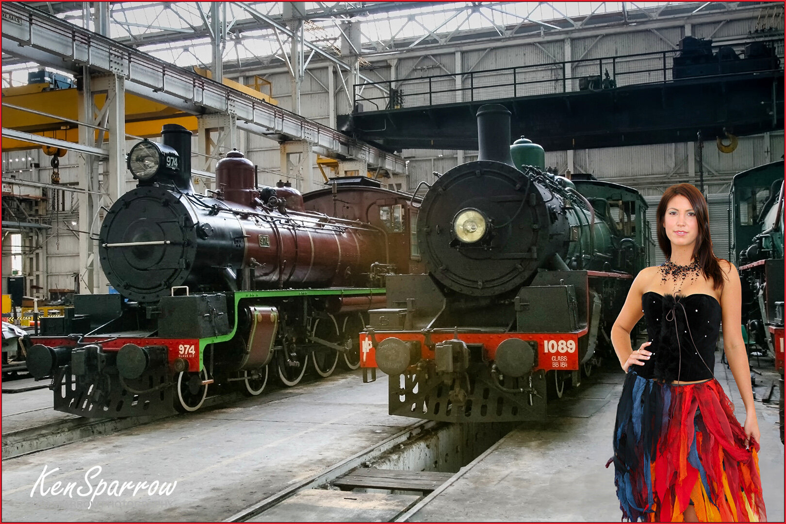 284  Amanda with the "Brown Bomber" at Ipswich Museum