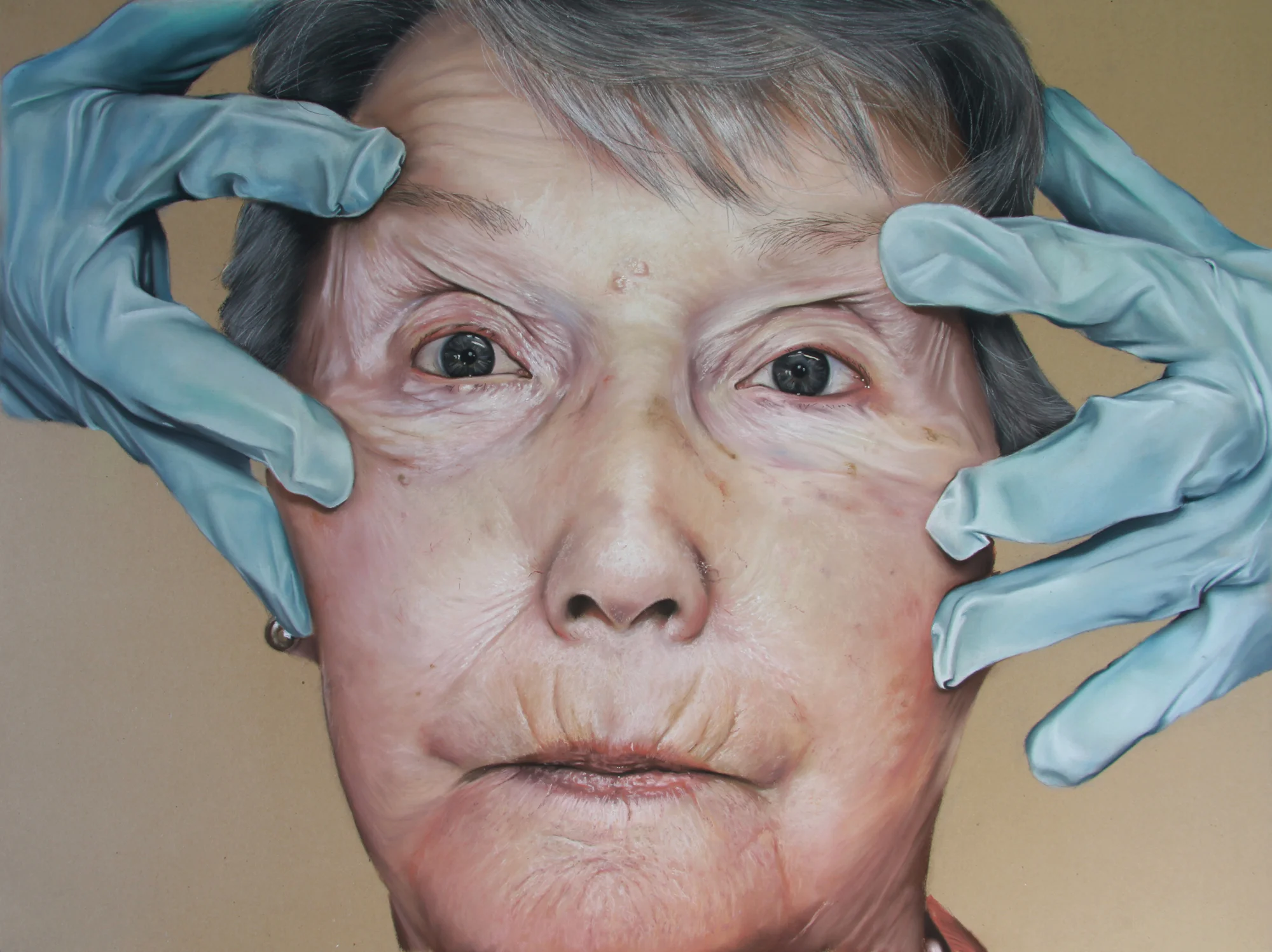 PEOPLE'S CHOICE AWARD: OLIVER JONES 3 Steps to Younger Looking Skin Pt 3., Pastel on paper, 2013. About The John Ruskin Prize