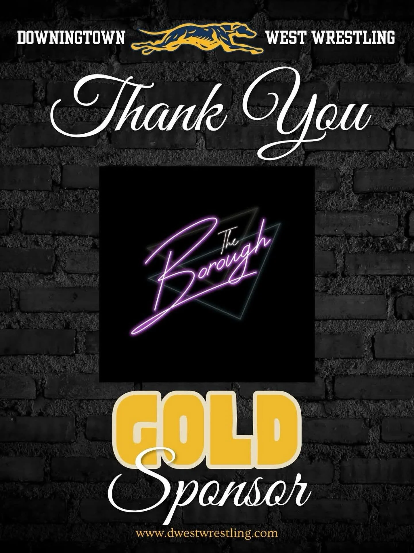 🌟 Grateful for Our Gold Sponsor: The Borough Bar🌟

A big shoutout to The Borough Bar for being a Gold Sponsor of the Downingtown West Wrestling team this season! 

Your support is invaluable to us and greatly appreciated by all our wrestlers and th