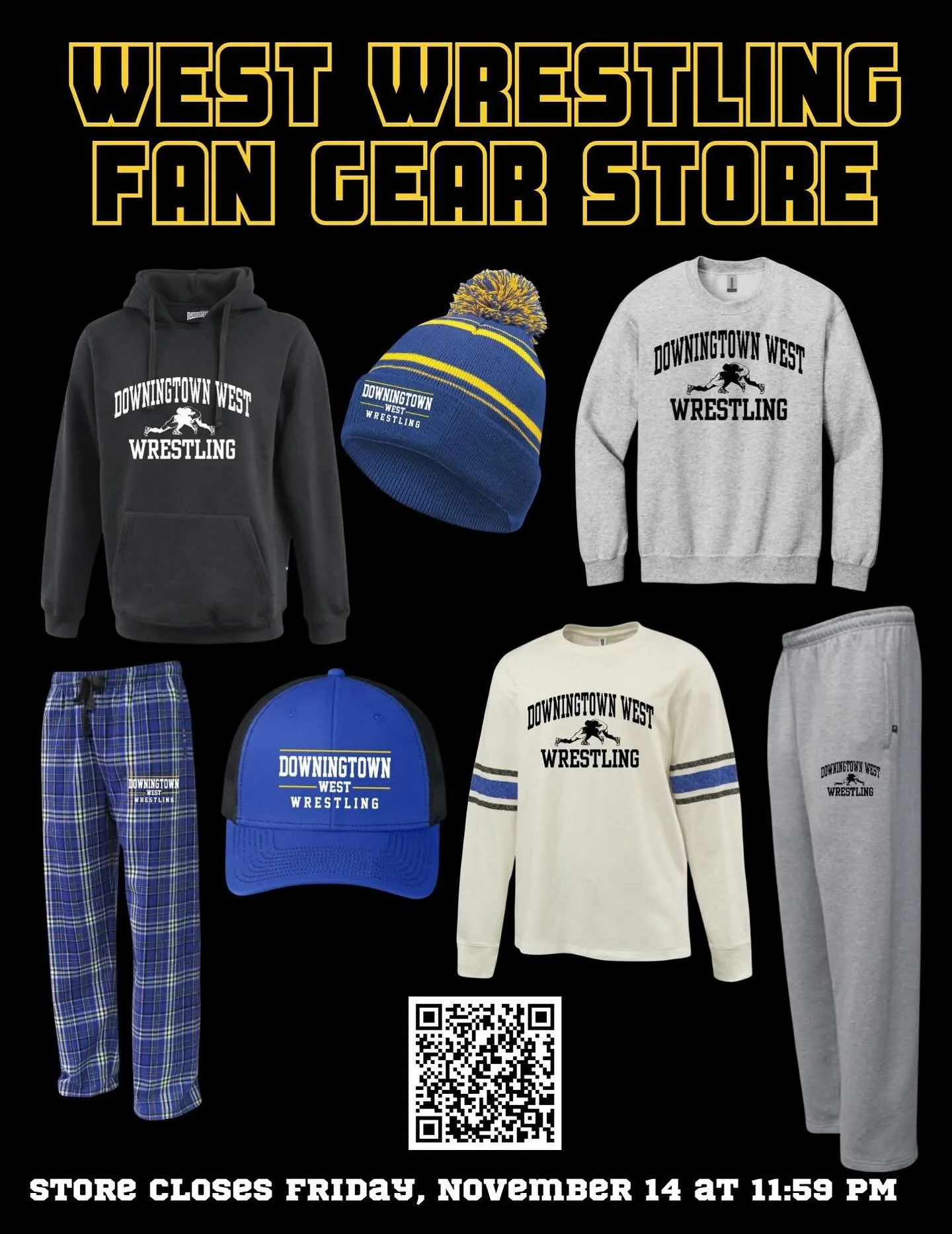 Fan Gear store is open Nov.1-11th

https://tuttlemarketing.chipply.com/WestWrestling/store.aspx?eid=434621

(This is separate from wrestlers team gear)