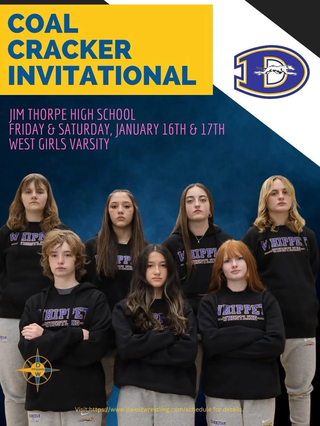 Good luck to our wrestlers this weekend.

Girls kick off tonight at the highly competitive Coal Cracker two day tournament.

The boys head to Exeter tomorrow for Blue and White Duals where our varsity will compete in  four duals and our JV will have 