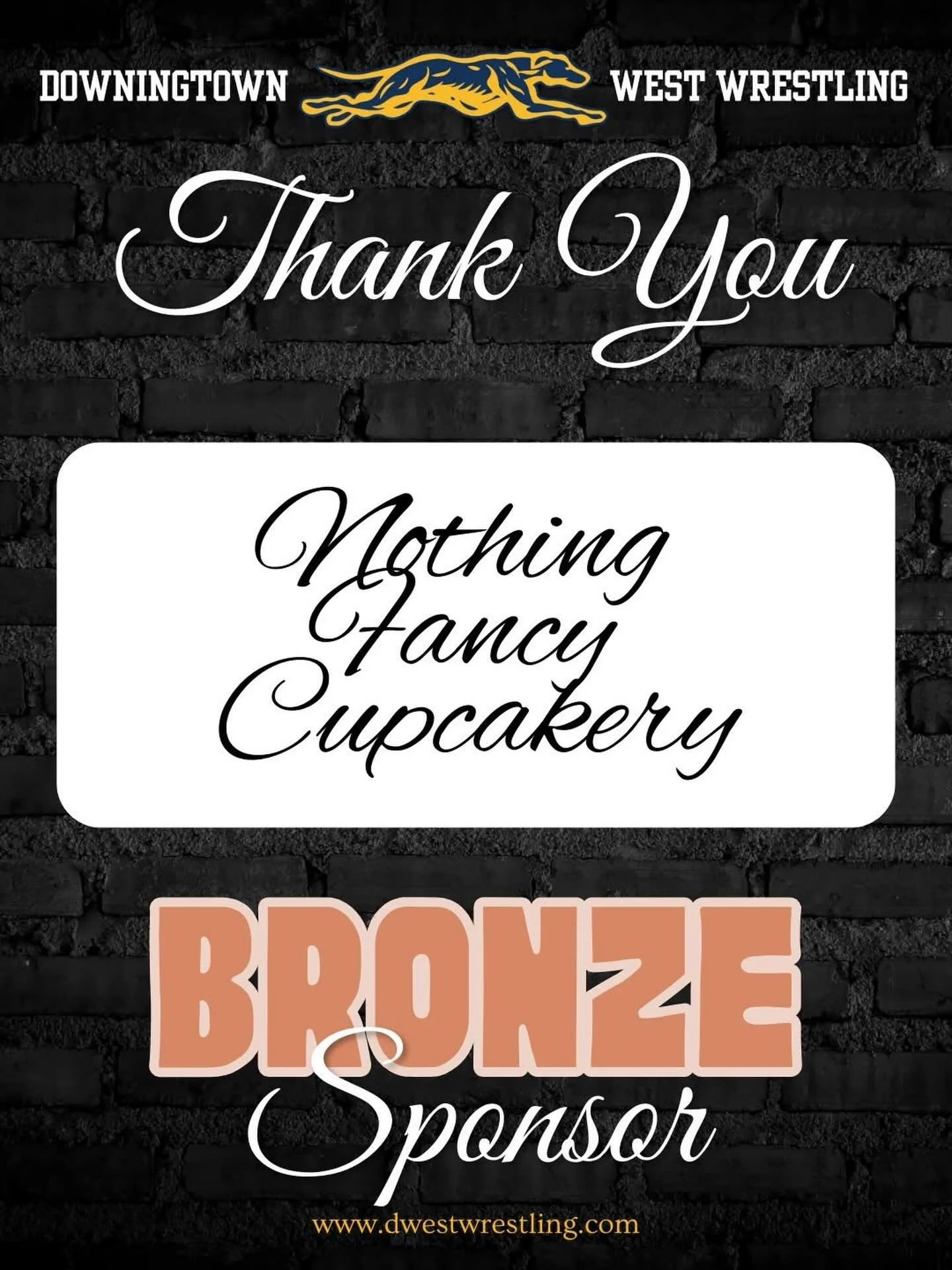 A big thank-you to Nothing Fancy Cupcakery  for supporting Downingtown West Wrestling as a Bronze Sponsor!
Their generosity helps create positive experiences for our wrestlers while reinforcing the importance of local businesses investing in local ki