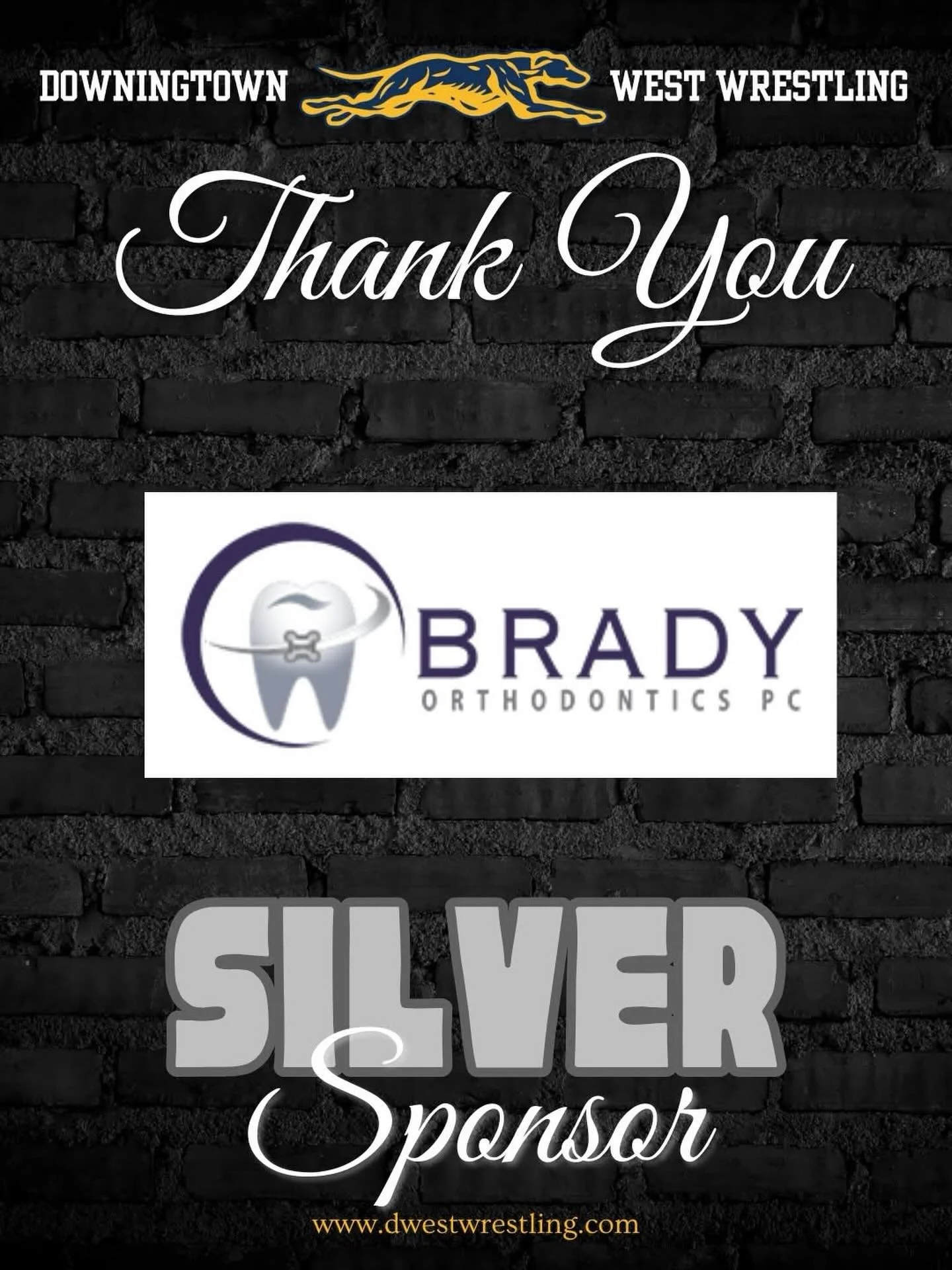 We&rsquo;re honored to highlight Brady Orthodontics as a Silver Sponsor of Downingtown West Wrestling!
Support at this level plays a key role in strengthening our program&mdash;helping provide resources, experiences, and opportunities that build conf
