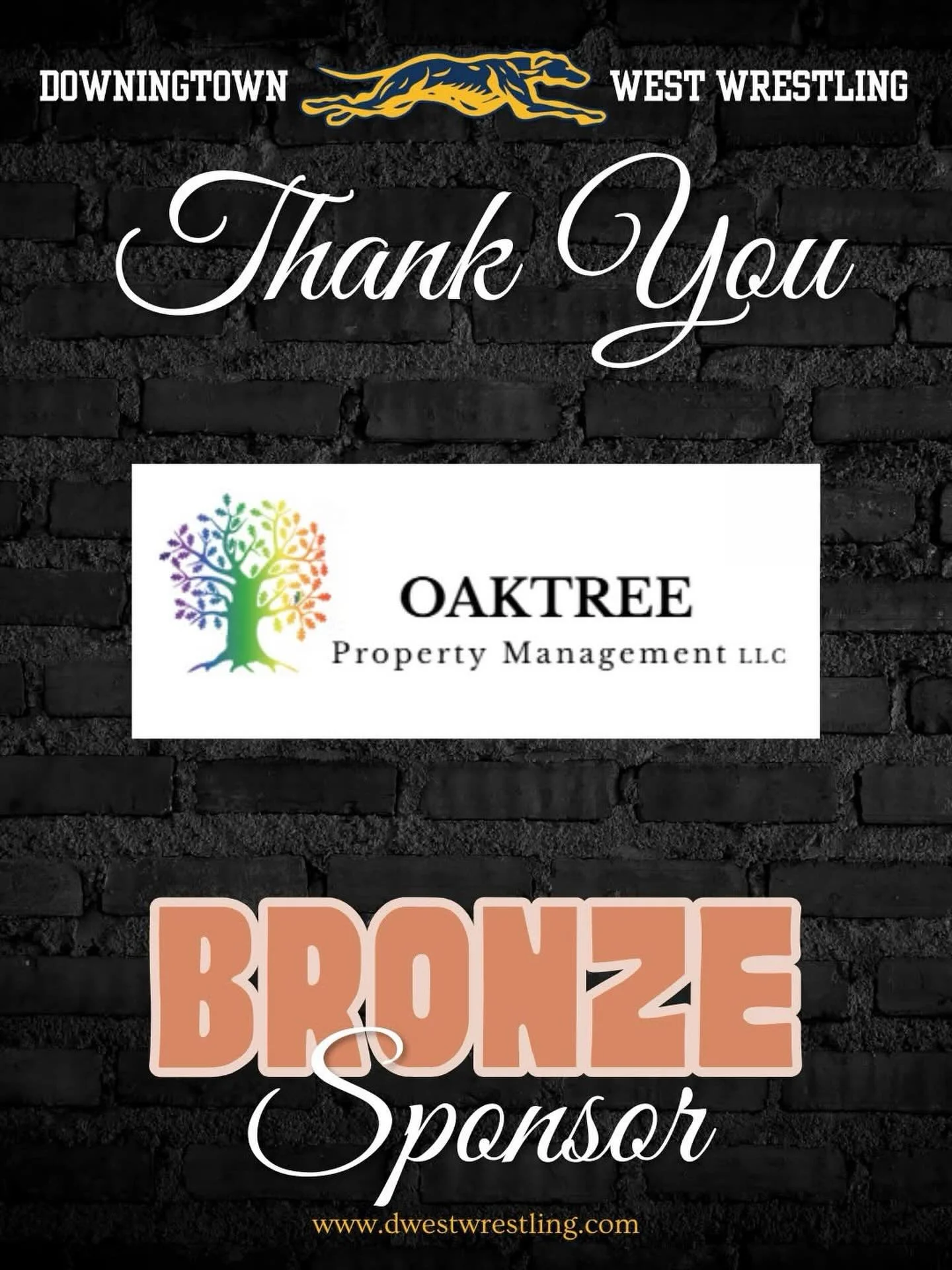 We&rsquo;re excited to recognize Oaktree Property Management LLC  as a Bronze Sponsor of Downingtown West Wrestling! 

Partnering with businesses that value youth, community, and excellence makes a real difference in the experiences we&rsquo;re able 