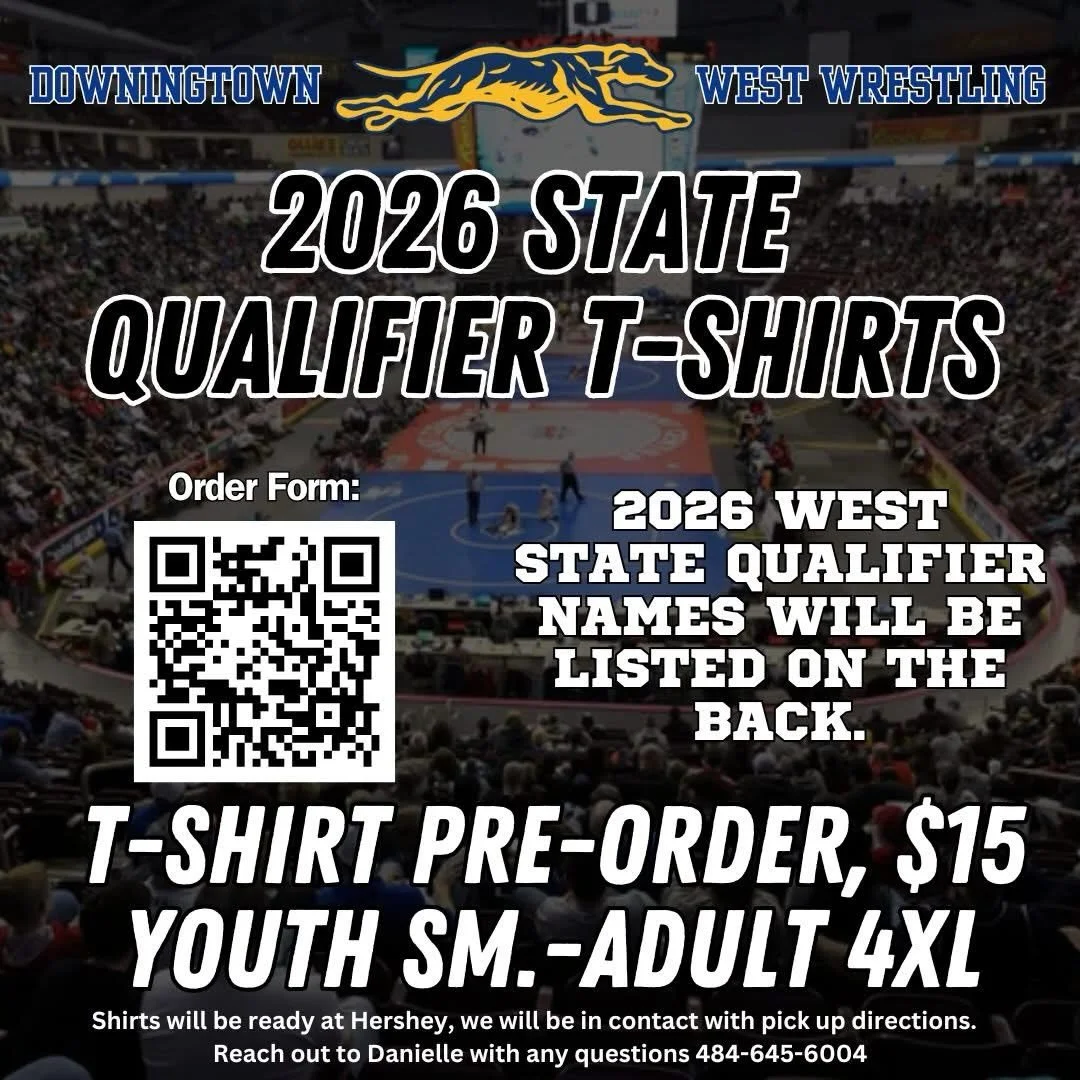 State Qualifier Shirts are on sale now!

Don&rsquo;t wait&mdash;get yours and rep our qualifiers in style at states! 🥇💙💛

Girls Team Qualifiers:
Sarah Pearson
Layla Namerow
Avery Dunn

Boys Team Qualifiers:
TBD this weekend at Regionals

Pre-Order
