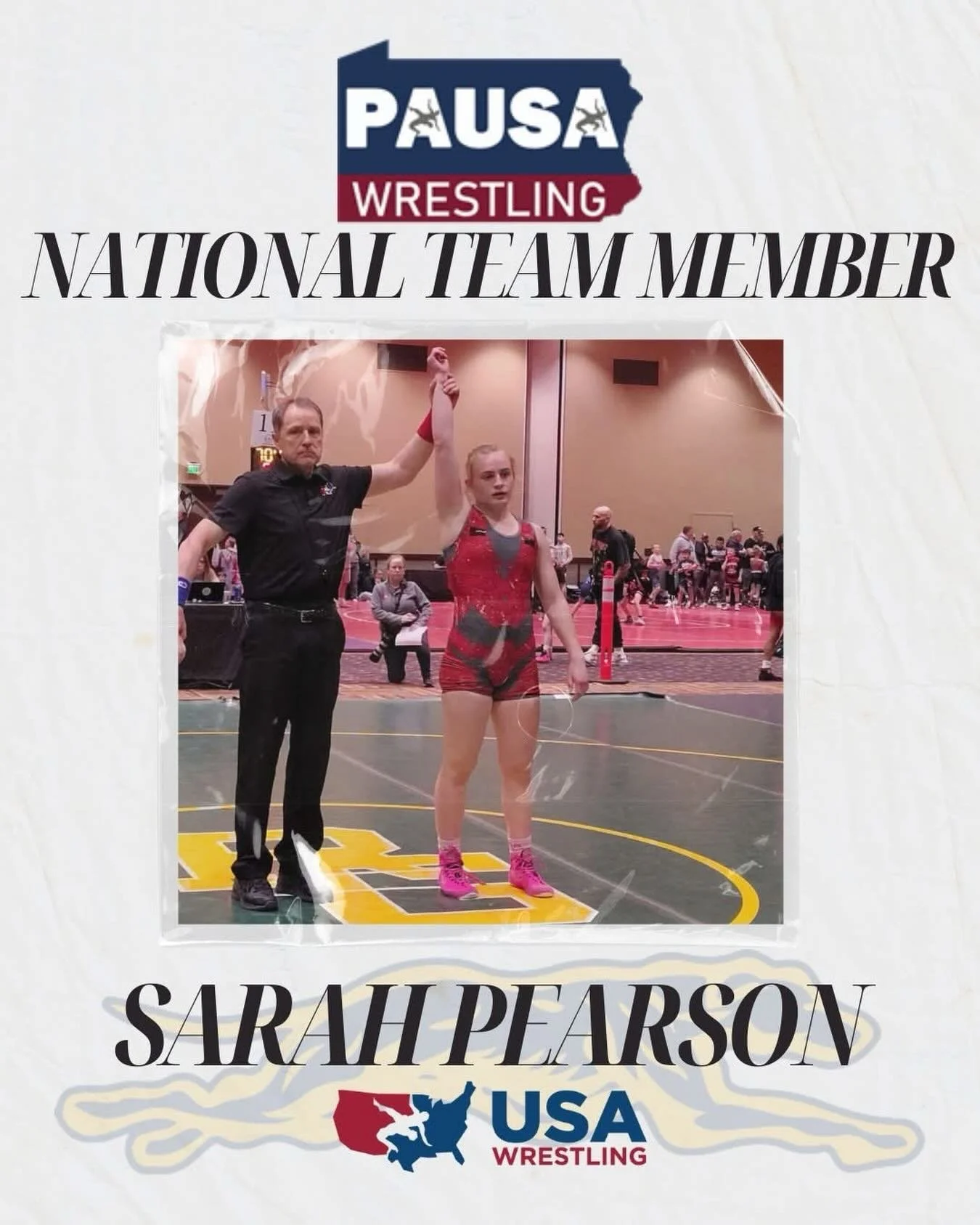 NATIONAL TEAM &mdash; BIG SUMMER FOR SARAH 

Downingtown West Wrestling is thrilled to announce that Sarah Pearson has earned a spot on the PAUSAW Women&rsquo;s Junior National Team this summer!

Sarah is a NE Regional placer and a PAUSAW State Champ