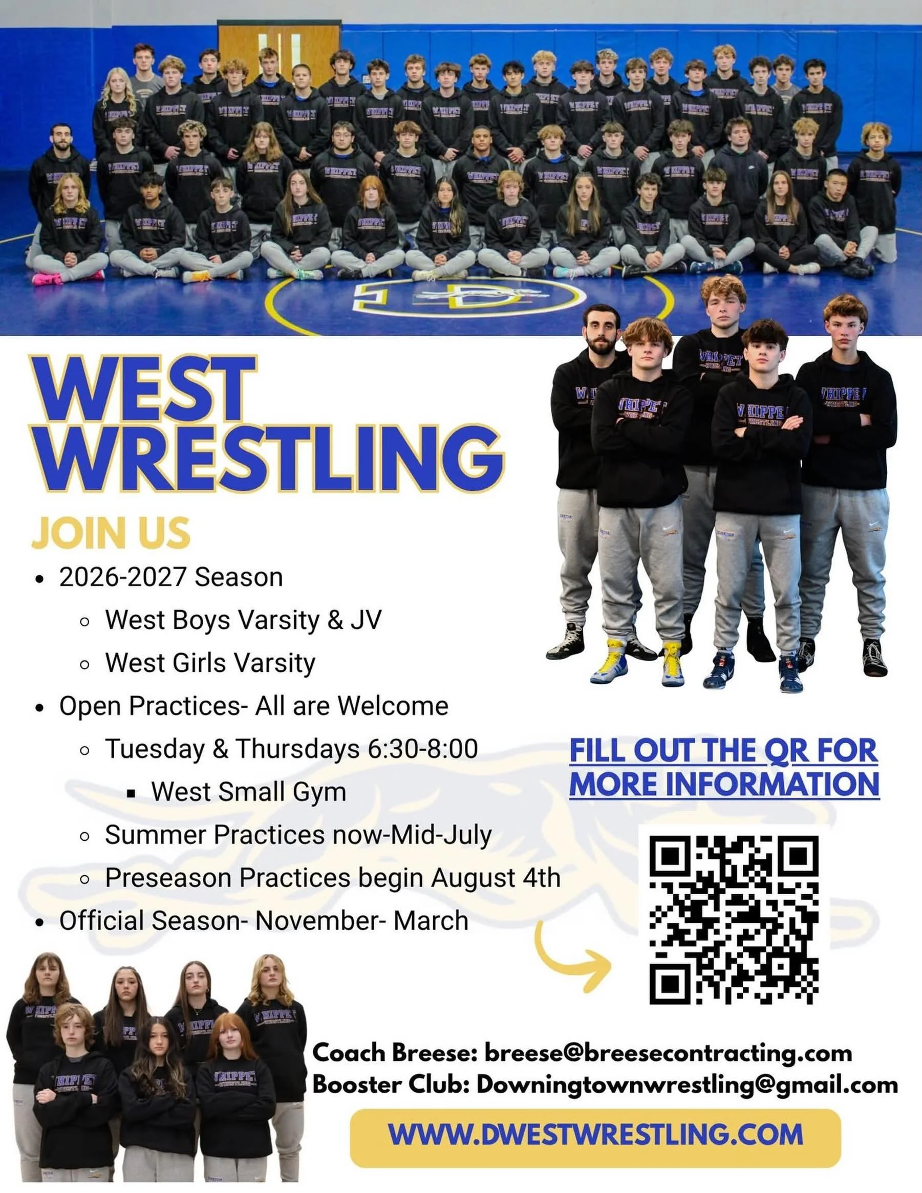 🎉FRIDAY is Ready Day for Our Incoming Freshmen &ndash; Class of 2030! 🎉

We are excited to begin connecting with our future wrestlers!

If you&rsquo;re interested in joining the West Wrestling Boys or Girls Team this fall&mdash;or the DMS team for 