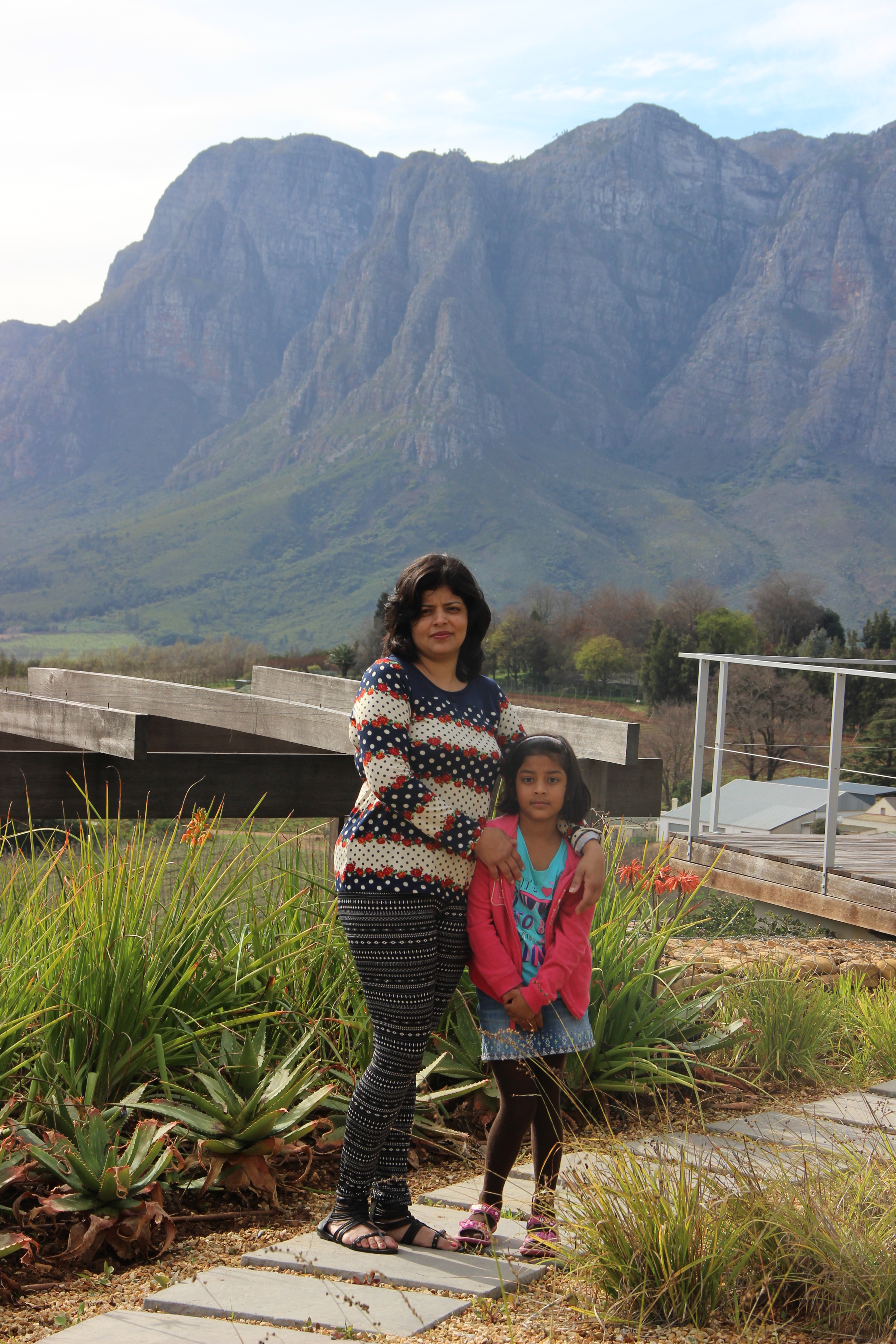 Niyati with her daughter on the last day at Stellenbosch