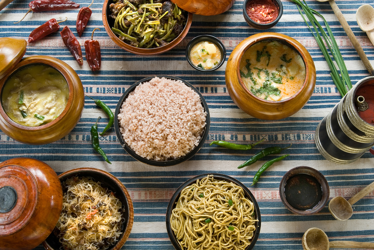 Typical Bhutanese meal- Delicious!