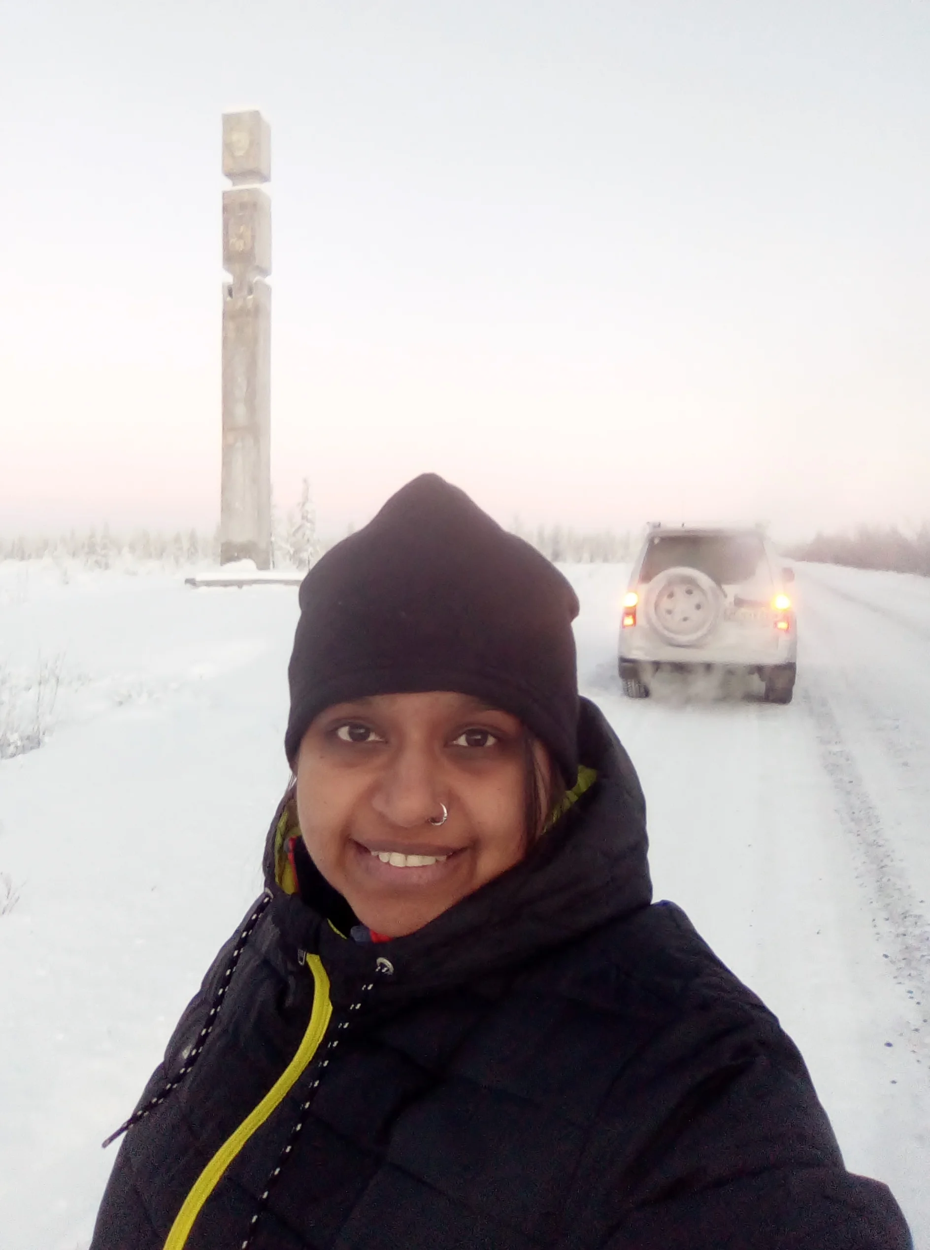 Nidhi with her Partner in the background!