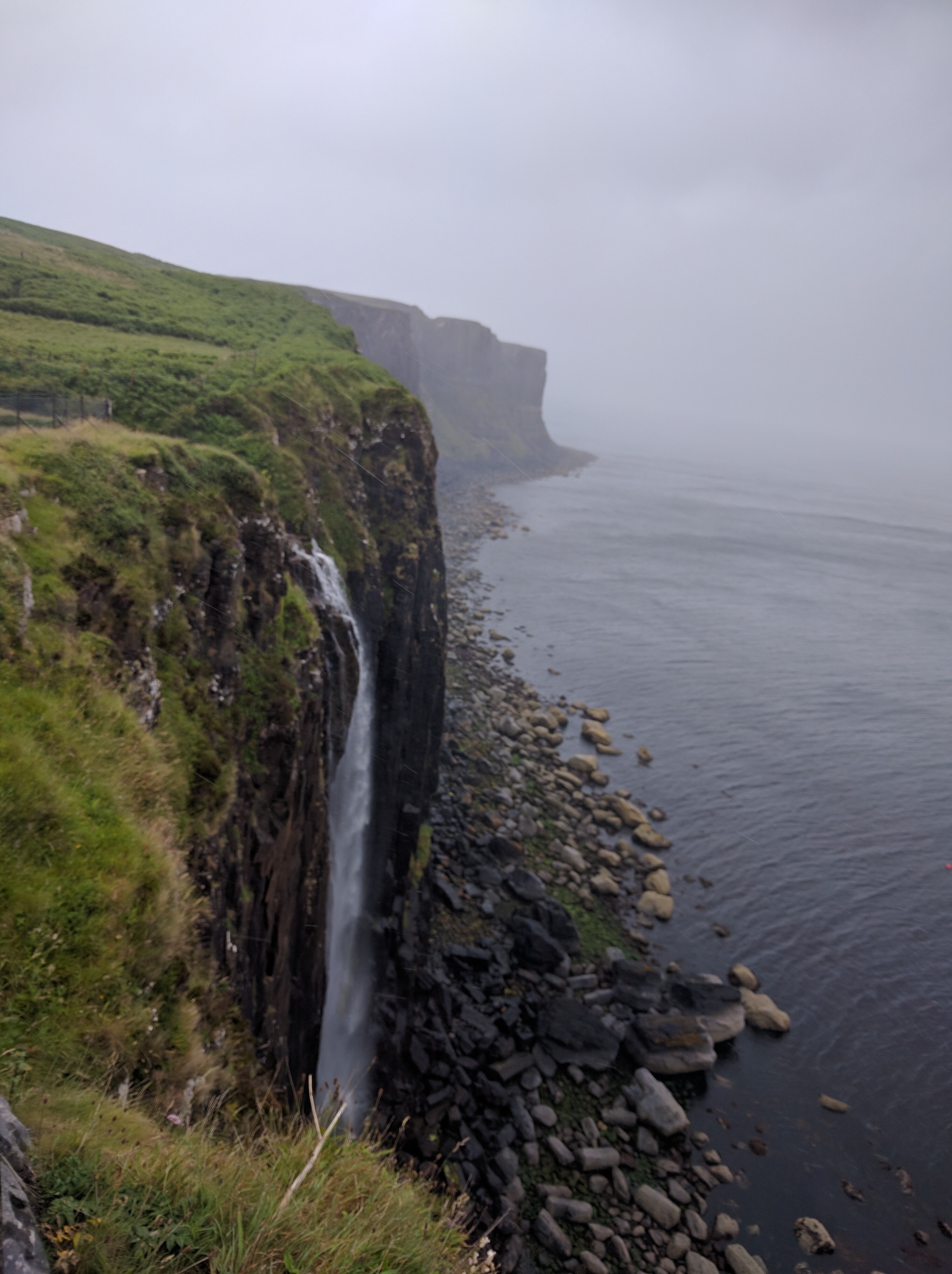 Cliffs of Skye in the rain and fog