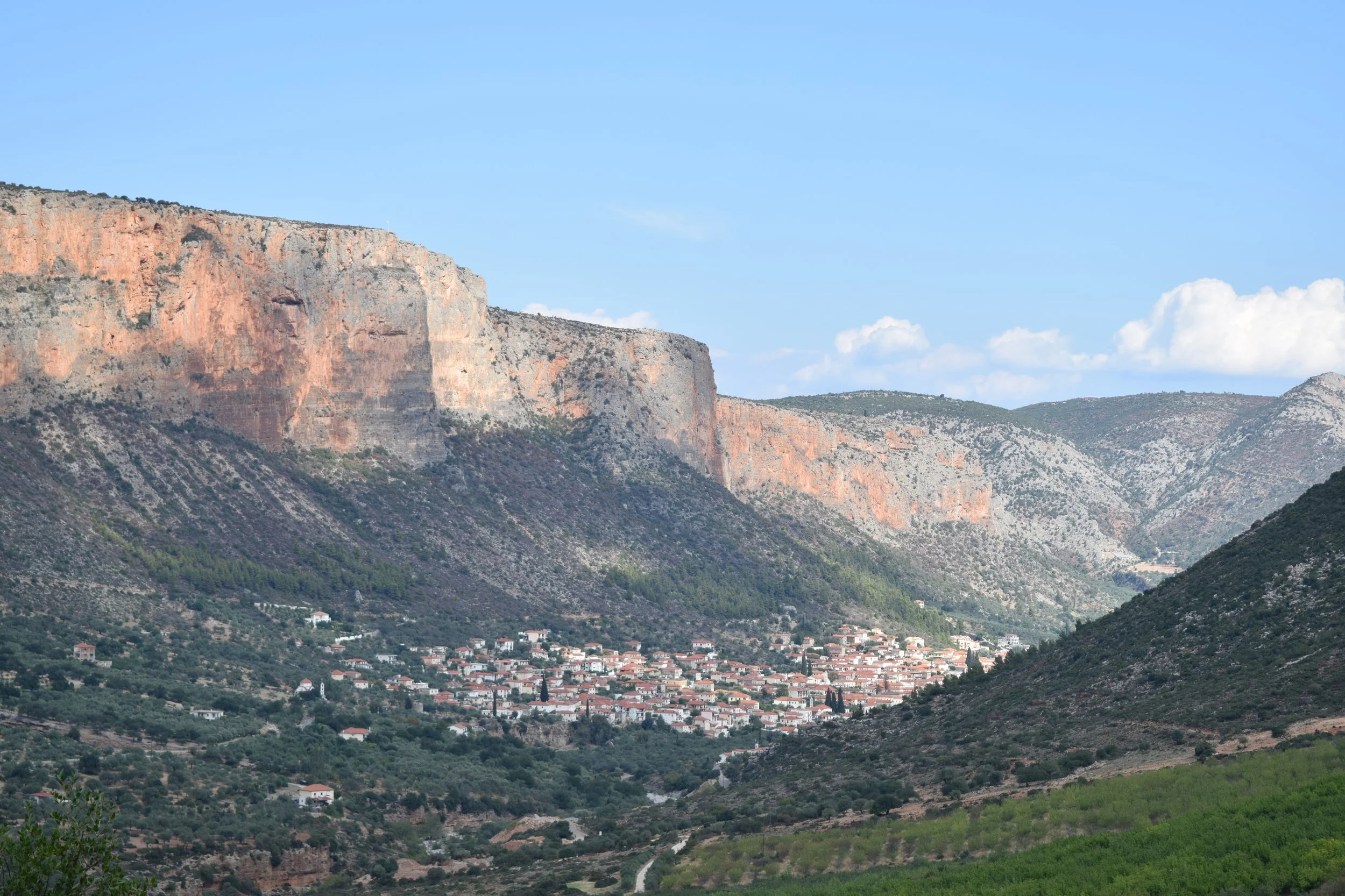 View of Leonidion from the monastery. Our starting point was way on the other side of town!