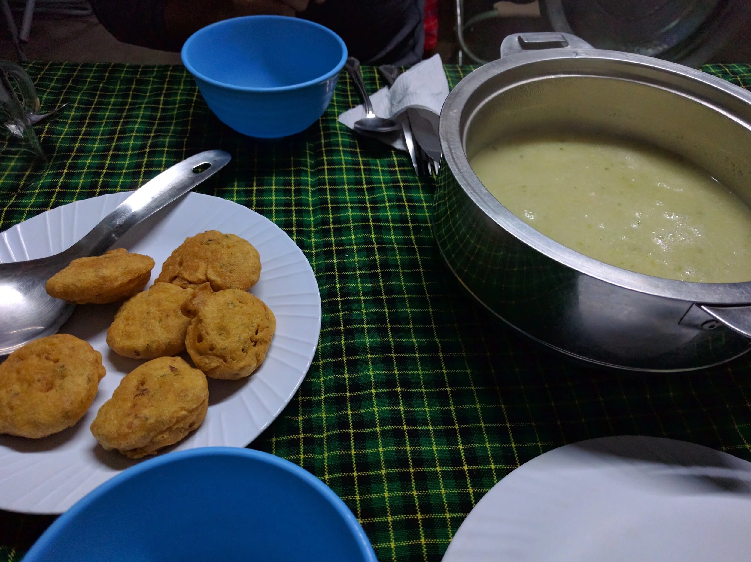 Lentil cakes and soup for the 1st course