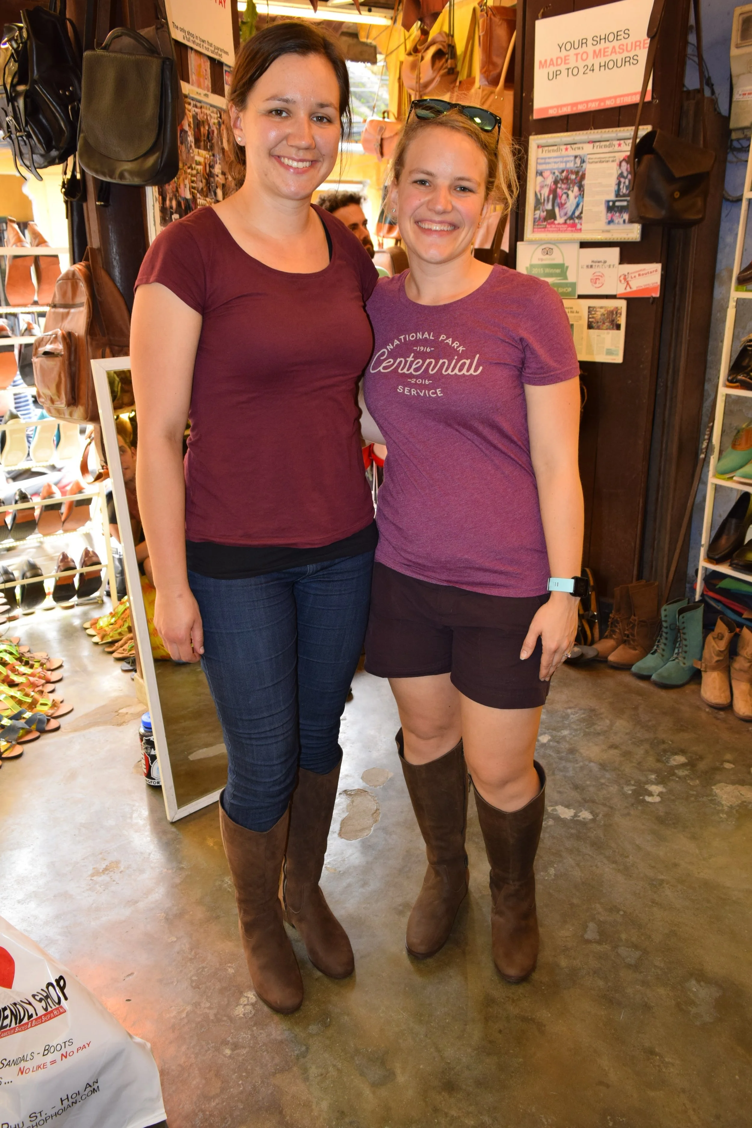 A pair of custom boots like these will only set you back $120. The girls got the high-end options- full leather inside and out. They are amazing! 