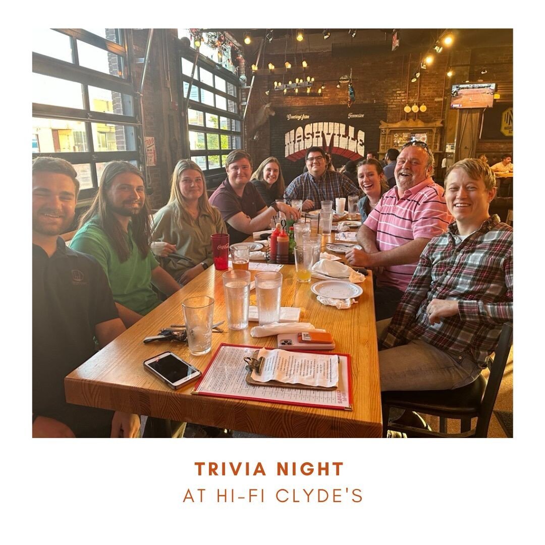 Our first trivia night as a team!
Perks of working above Clyde's 😉