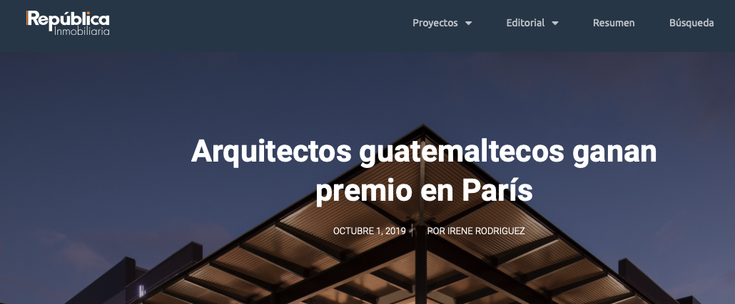 Nota acerca del Prix Versailles para Ciudad del Este y entrevista a Eduardo Castillo Cortés en República Inmobiliaria.