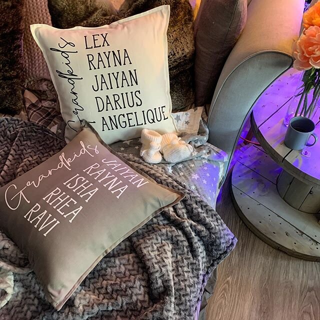 The gift for grandparents this year is anything commemorative. Show your love with custom comforts. Customize any of our pillow listings on Etsy.