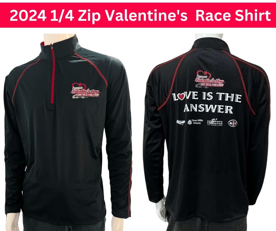 2024 1/4 zip shirt Valentines day 10k