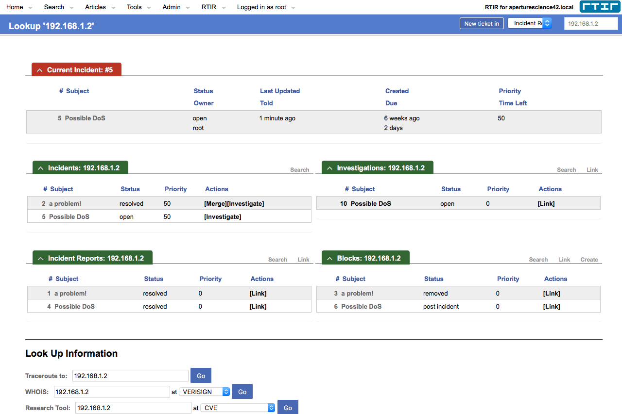 Tools and Workflows for Incident Response