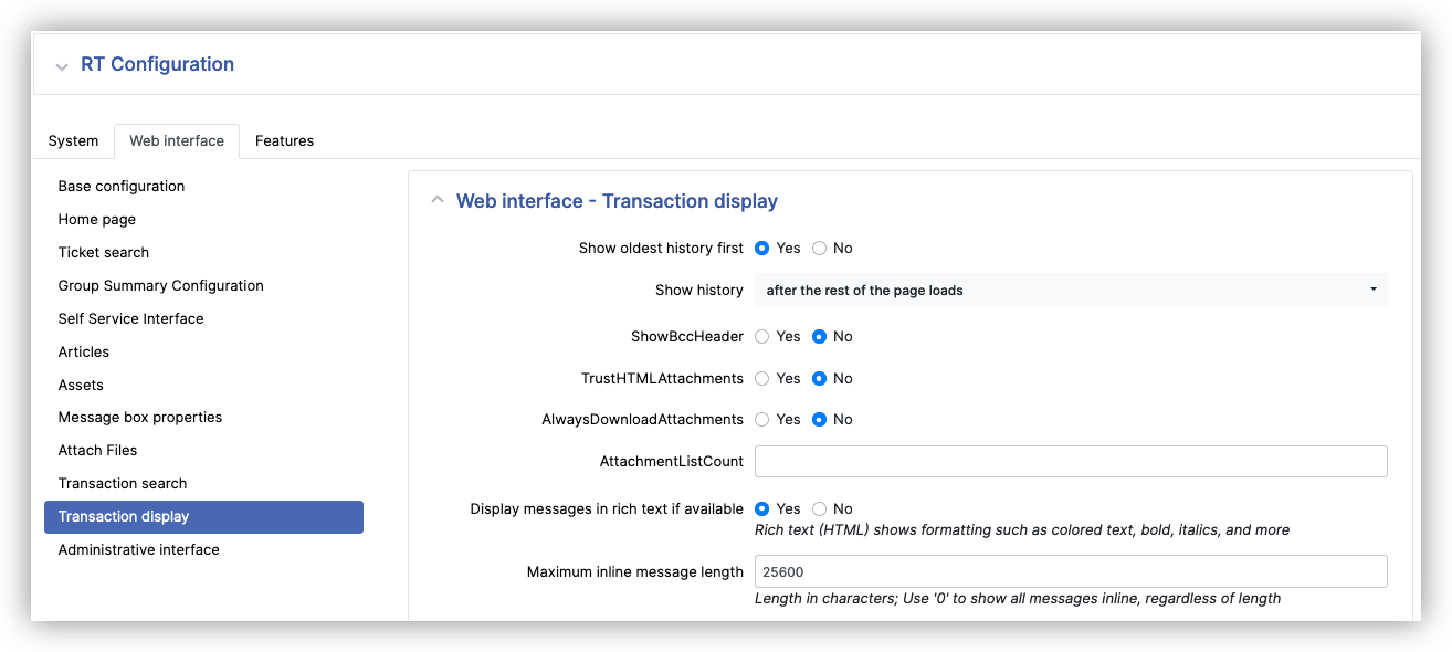 RT Configuration in Web Admin UI - New in RT 5