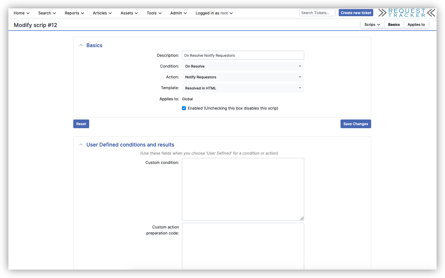 Automation via Scrips and Actions