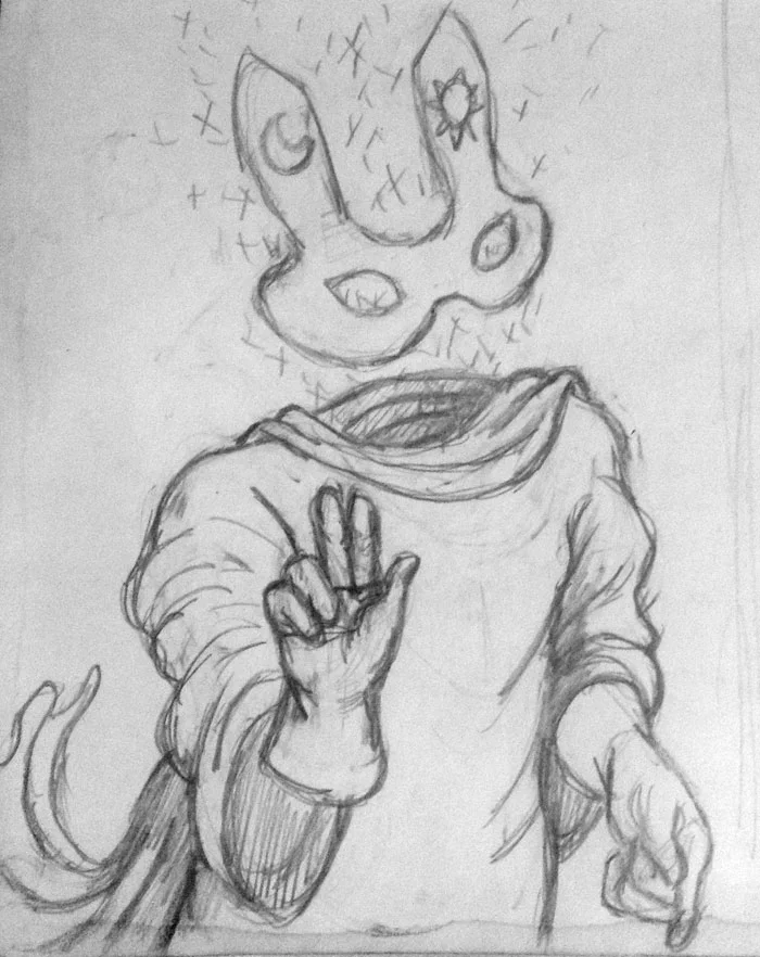 The sketch of the Invisible Ghost Bunny.