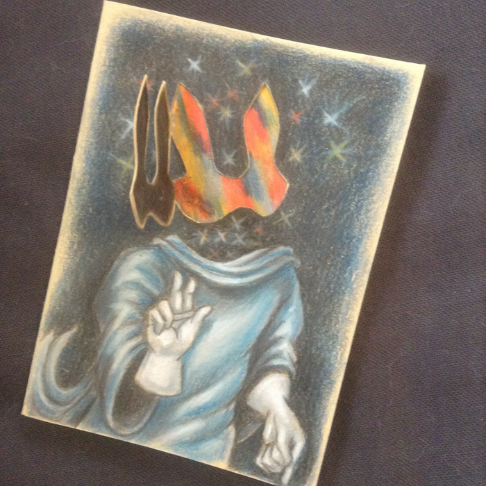 The Invisible Ghost Bunny with his mask opened up.