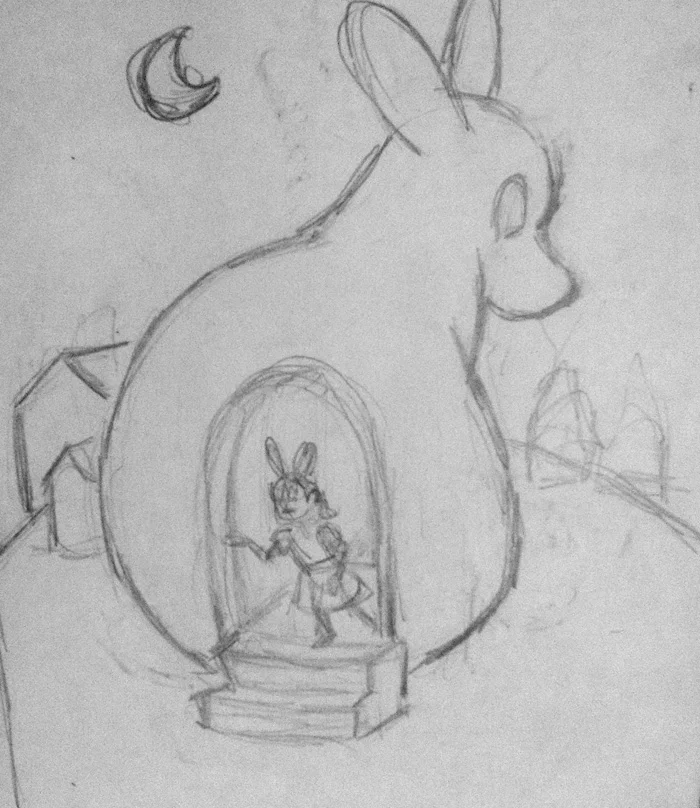 The sketch of the Ghost Bunny Home.