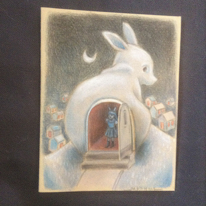 The Ghost Bunny Home with the door open to reveal a bunny girl inside.
