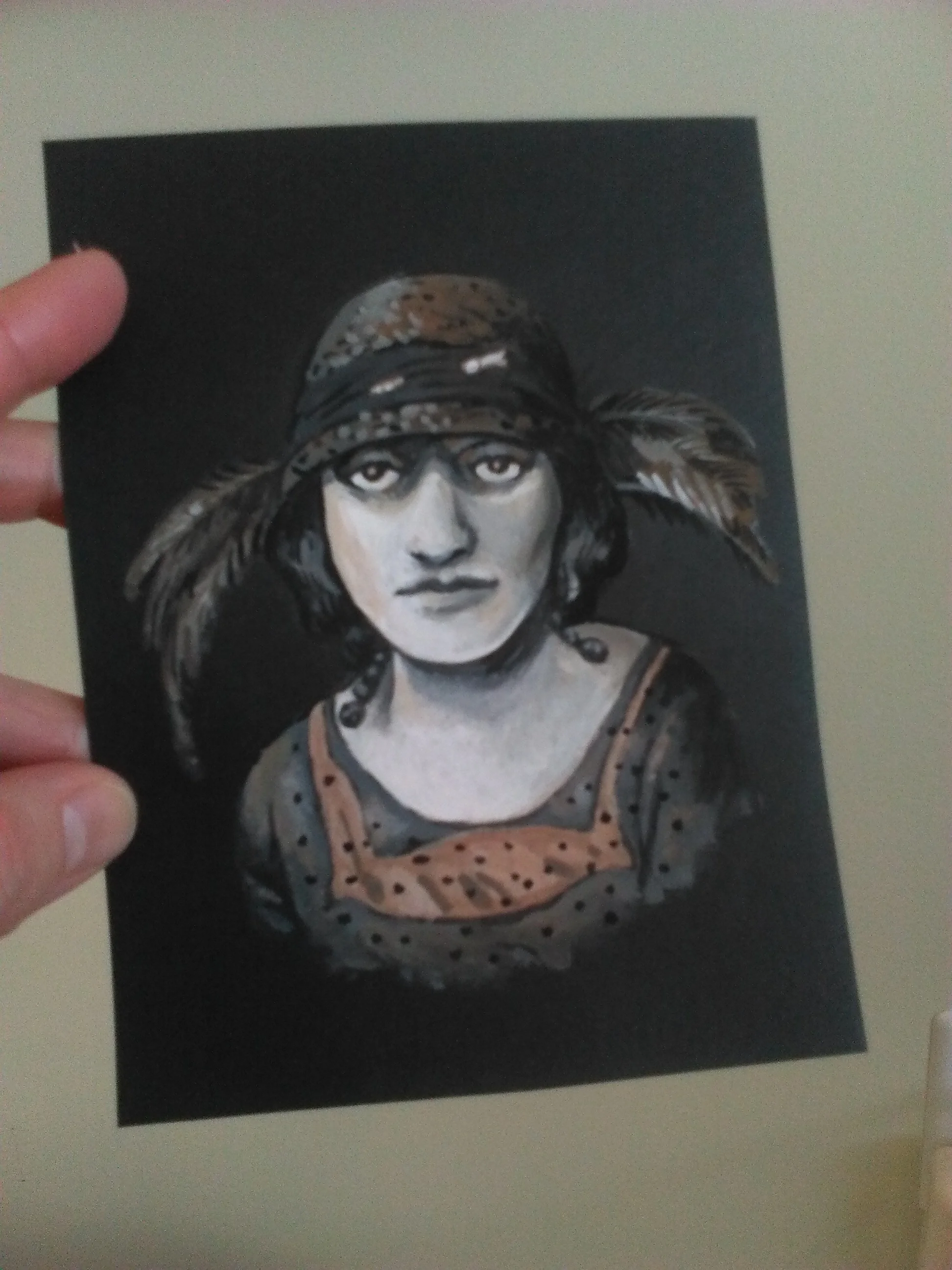 Mysterious Little Lady Portrait in Gouache-2.jpg