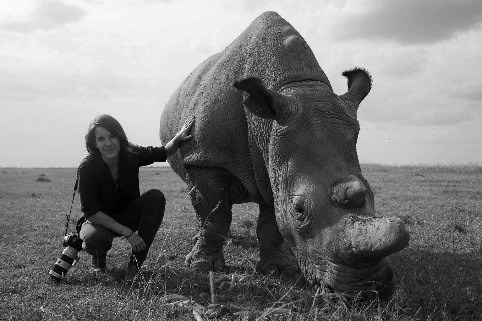 nicki with rhino bw.jpg