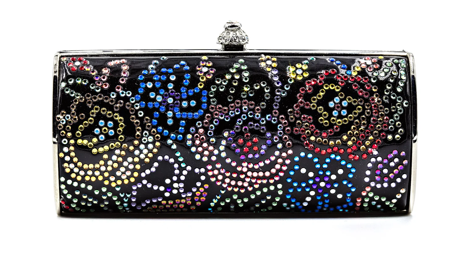 black with flower design