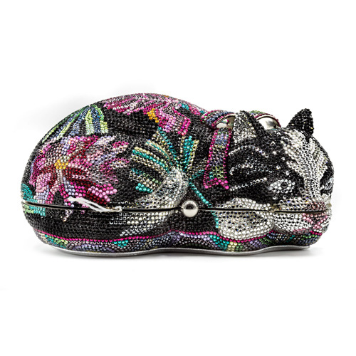 Sleeping Cat - Blue, Green and Pink